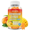 Potasium Citrate Gummies, Potasium Tinggi Tambahan Gummies 1200mg untuk Dewasa & Anak-anak, Dukung Kram & Kram Leg & Otot Kesehatan, Vegan, Mango Flavor 60 Count