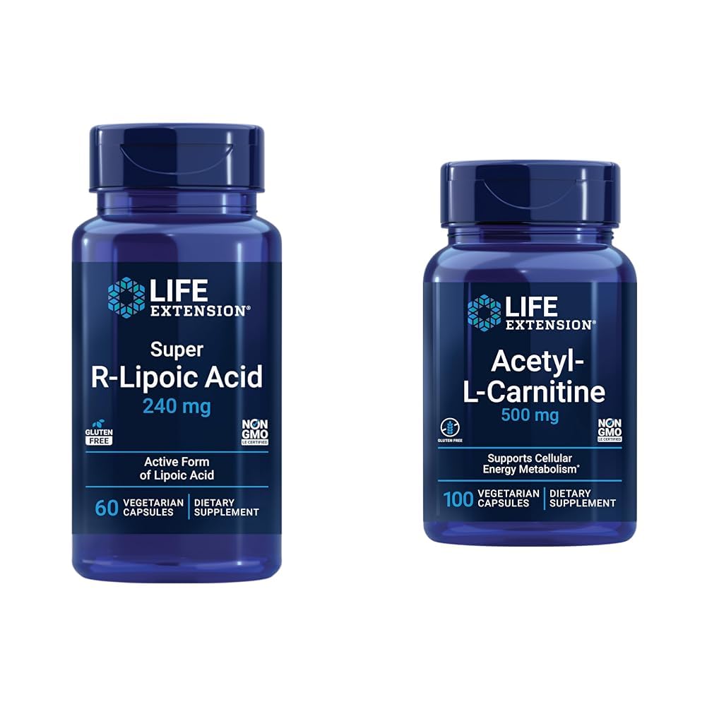 Ekstensi Hidup Super R- Lipoic Acid 240mg dan Acetyl- L- Carnitine 100 Kapsul - Kesehatan Energi dan Otak Cellular
