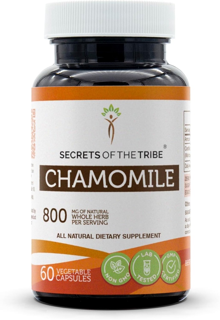 Rahasia Suku Chamomile 60 Kapsul, 800 mg, Chamomile (Matricaria Recutta) Bunga Kering (60 Capsules)