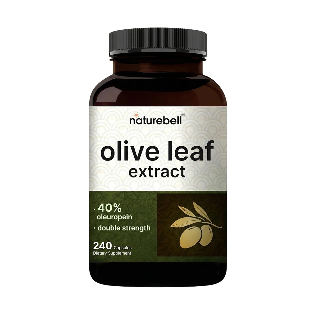 Olive Leaf Extract 30000mg, 240 Capsules 124; 40% Aktif Oleuropein, 50: 1 Herbal Equivalen - Kaya dalam Polyphenol & Flavonoid Antioksidants untuk Imune & Heart Health - Non-GMO