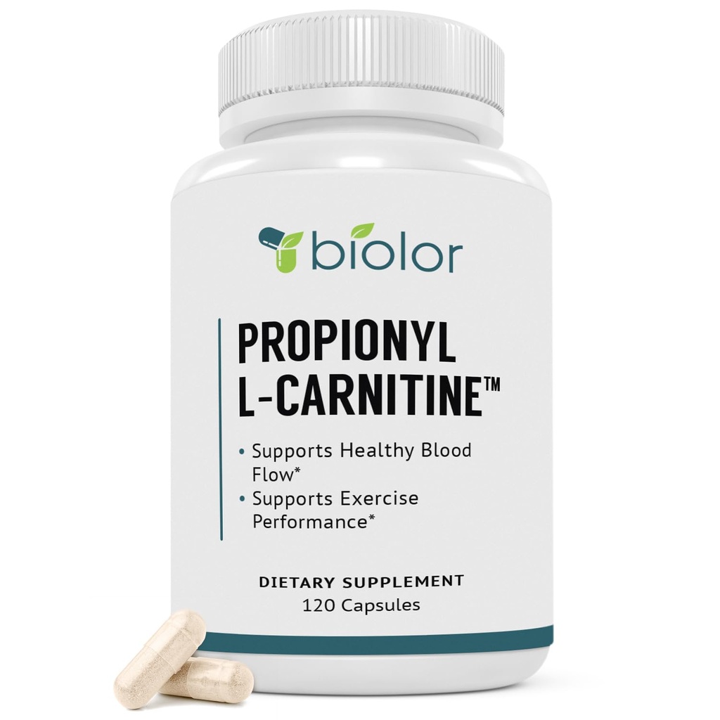 Propiony- Propiony.L-Carnitine (PLCAR) Tak Ada Penisian Artificial - Propionyl L Carnitine HCL Tambahan untuk Mendukung Sirkulasi Darah - 120 Kapsul