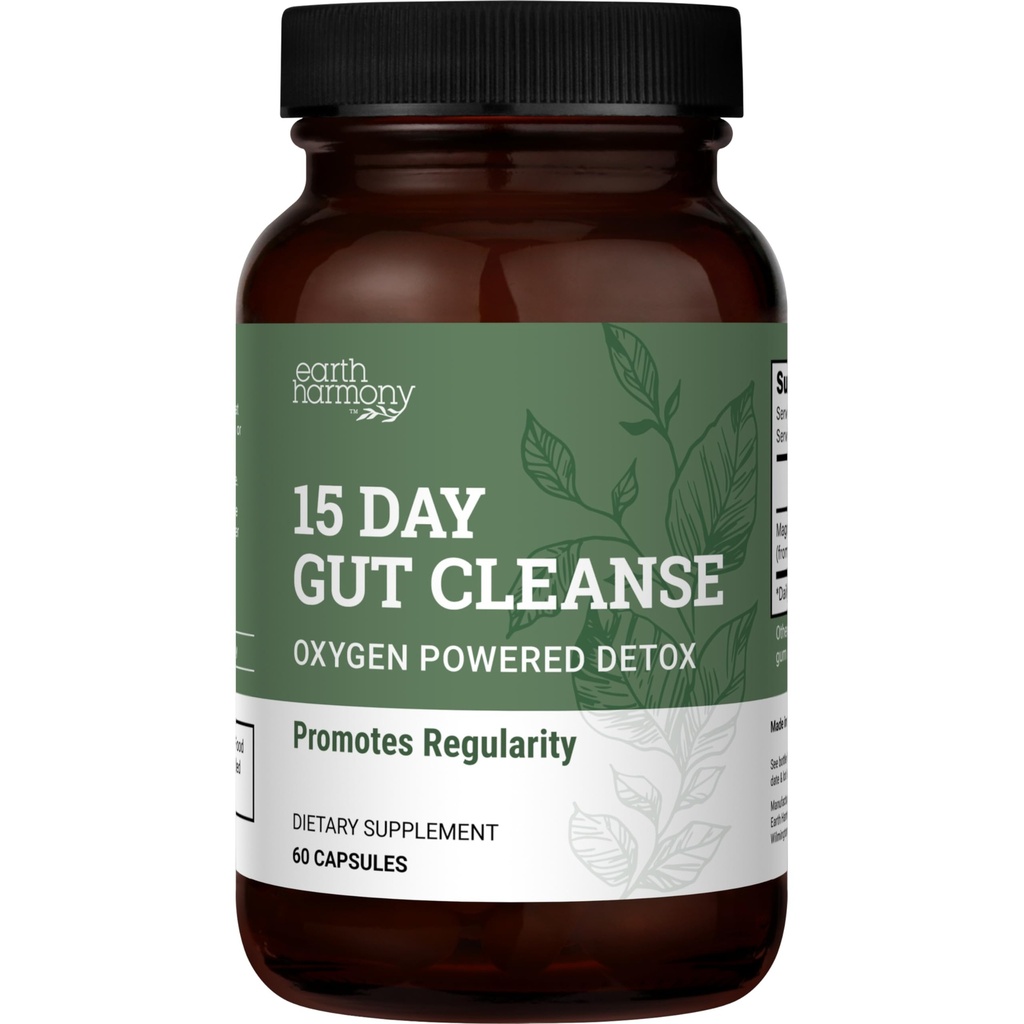 15 Hari Gut Cleanse Detox Untuk Perempuan dan Pria - Vegan, Ingregents Non- GMO Untuk Relief Loss Waist dan Ketahanan Dengan 15 Hari Cleanse Gut Dukungan Tanpa Cramping, Seperti Terlihat Pada TikTok (60 Capsules)
