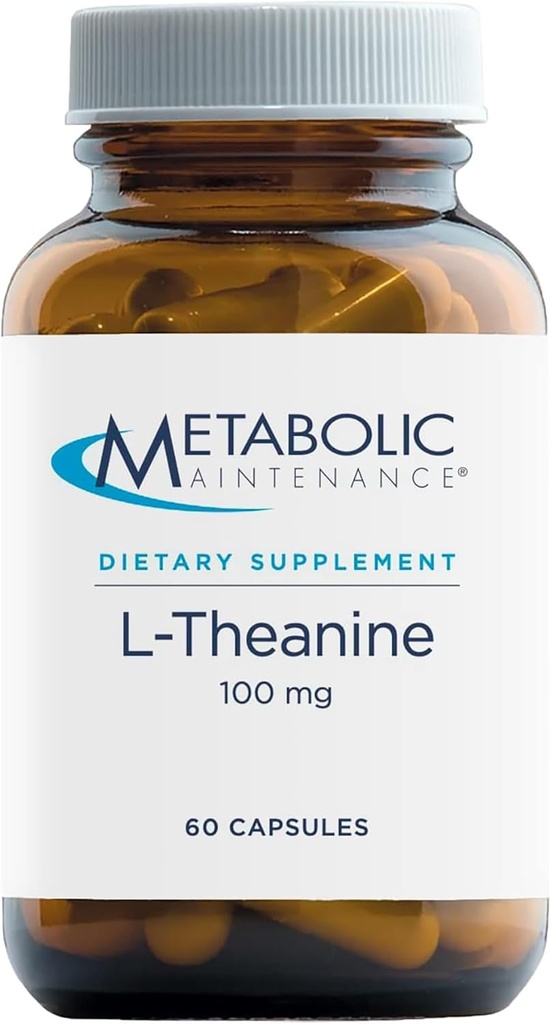 Pemeliharaan Metabolik 100mg Suplemen L- Theanine untuk Mendukung Fokus & Relaxation Sehat - L- Theanine Suntheanine Amino Acid untuk Pendukung Respon Stress (60 Capsules)