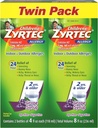 Zyrtec 24 Hr 's Allergy Syrup dengan Cetirizine, Sugar- Free Grape, Twin Pack 4 FLO