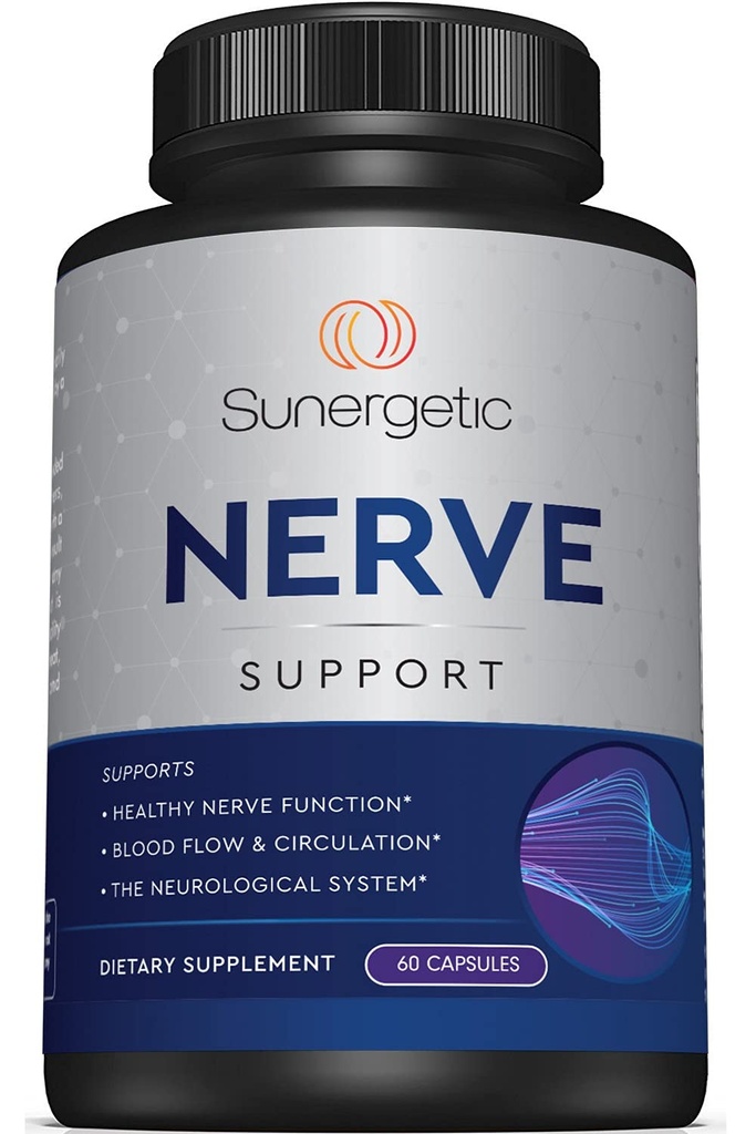 Suplemen Dukungan Premium Nerve - dengan Alpha Lipoic Acid (ALA) 600 mg, Acetyl- LL-Carnitine (ALC) & Benfotiamine - Nerve Dukung Formula Sirkulasi Heally, Feet, Hands & Toes - 60 Capsules