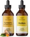 HERBAMAMA Liquid Drops Kit - Bundle of Turmeric Curcumin Extract & Mullein Leaf Tincture - Vegan, Non-GMO, Sugar & Alcohol- Free - 2 Pack