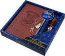 Harry Potter Lockable Diary dengan UV Ink Pen untuk Anak-anak, Remaja, Secret Journal with Key, Halaman Tergaris, Supply Stationery, Gifts for Kids (Brown UV Pen)