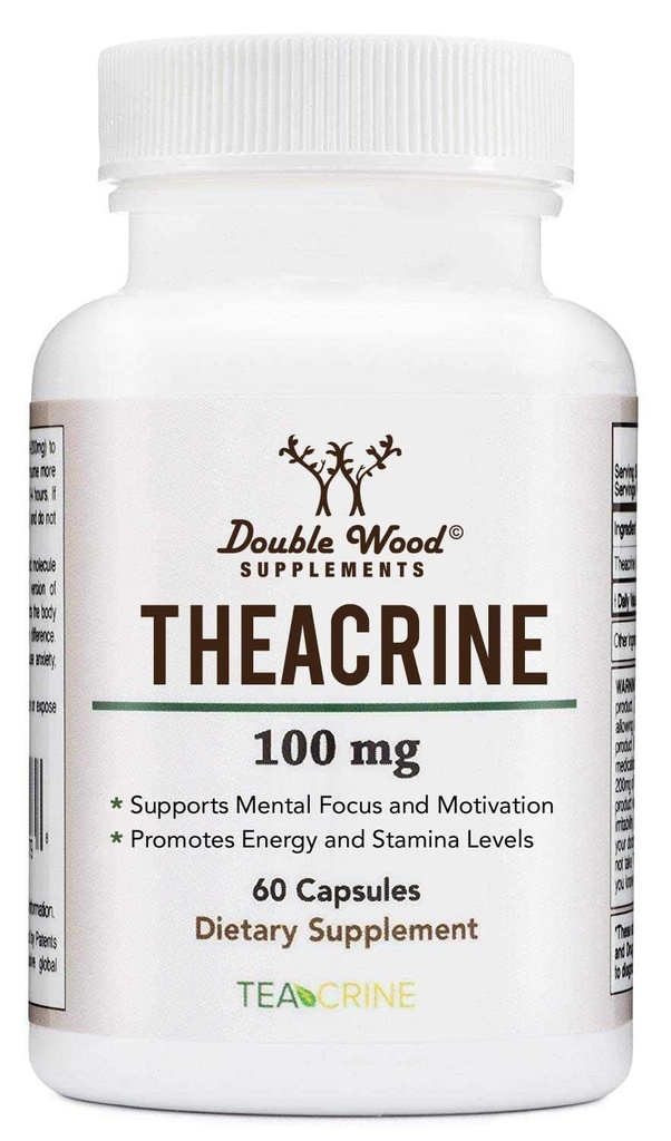 100 Mg, 60 Kapsul - Energi dan Suplemen Fokus (Mirip dengan Pil Caffeine tapi Lasting Lebih Halus dan Longer) Non-GMO dan Gluten Bebas oleh Double Wood