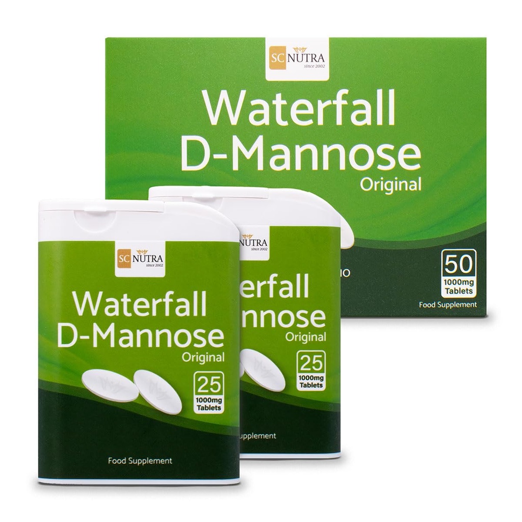 D-Mannose Tablet - Air Terjun D- Mannose secara alami dari Birch - 50 Tablet - SC Nutra (Sweet Cures)