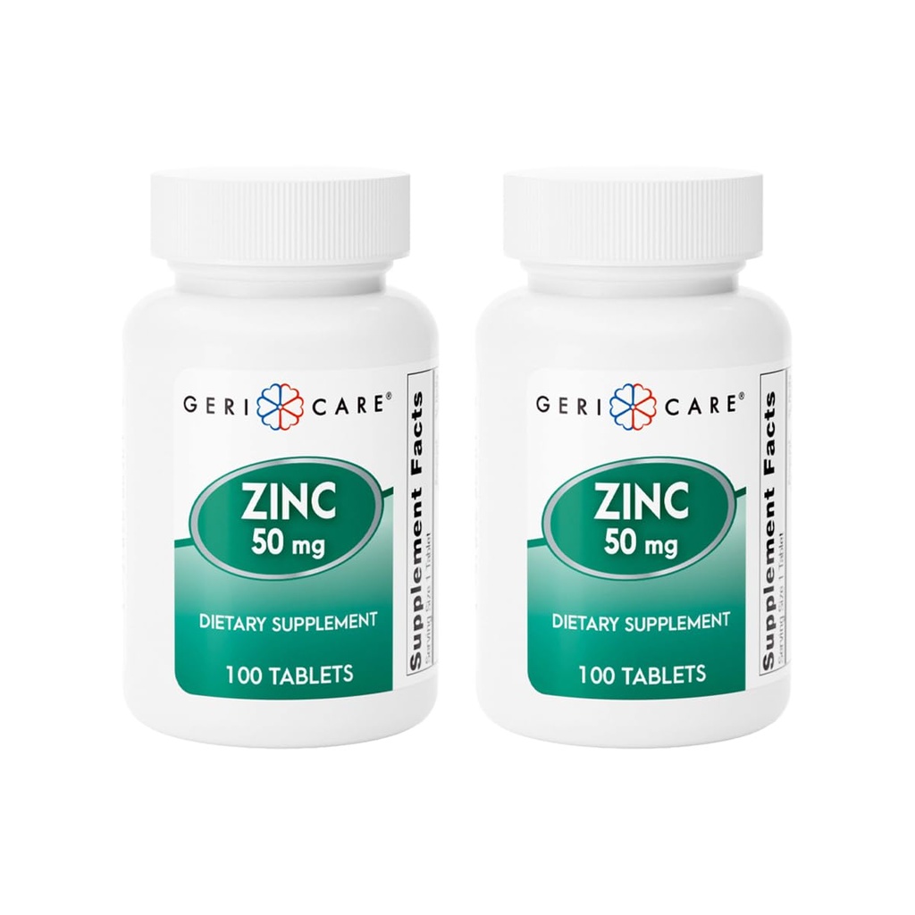 Zinc Sulfate Tablet 50mg by Geri- Care 124; Dietary Supplemen 124; 100 Count Bottle, 2-Pack