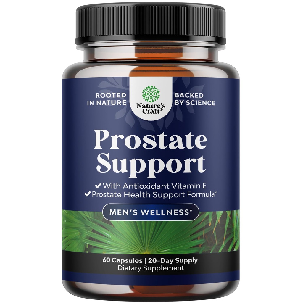 Herbal Saw Palmetto Male Supplement - PowerPygeum and Saw Palmetto Extract with Beta Sitosterol & Green Tea Suplemen untuk Dewasa untuk Pendukung Track Uriner & Frekuensi - 60 Kapsul