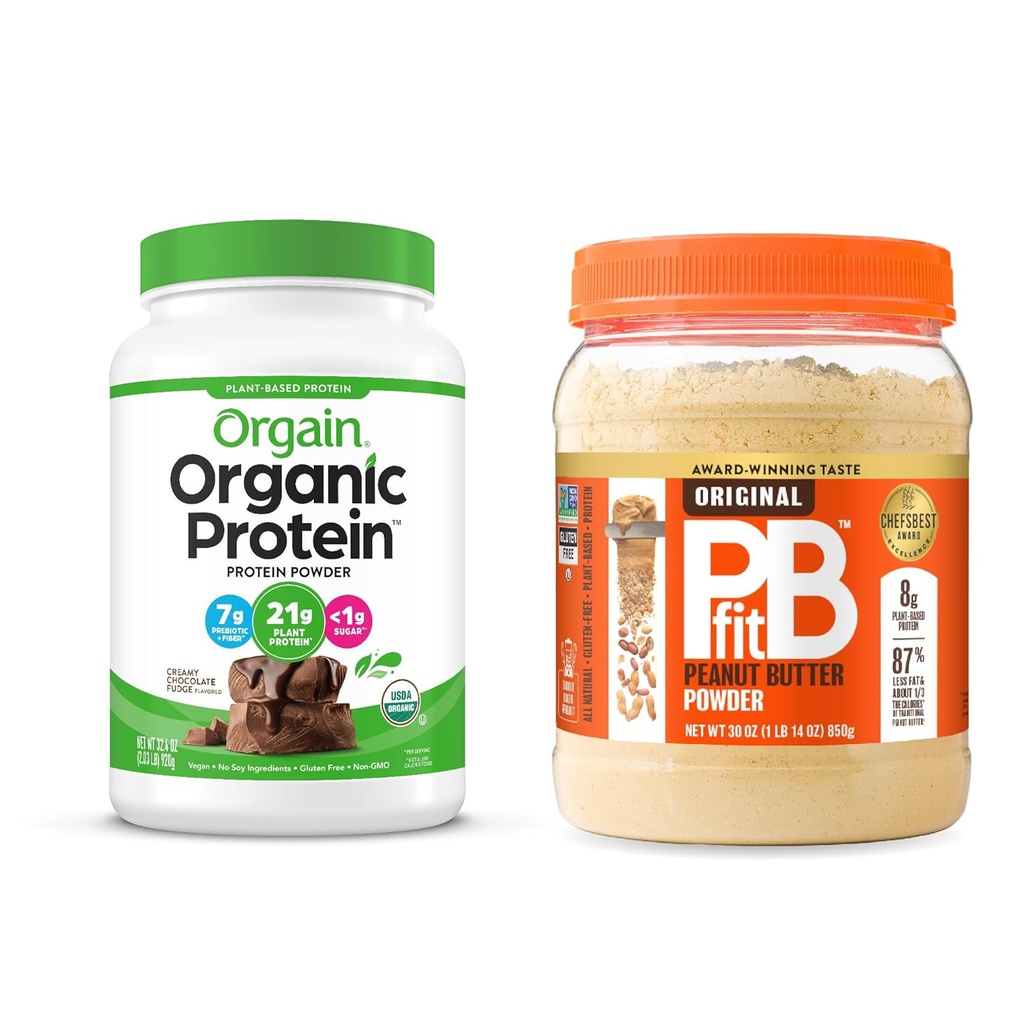 Orgain Vegan Organik Powder, Chocolate Fudge 2 lbs + PBfit