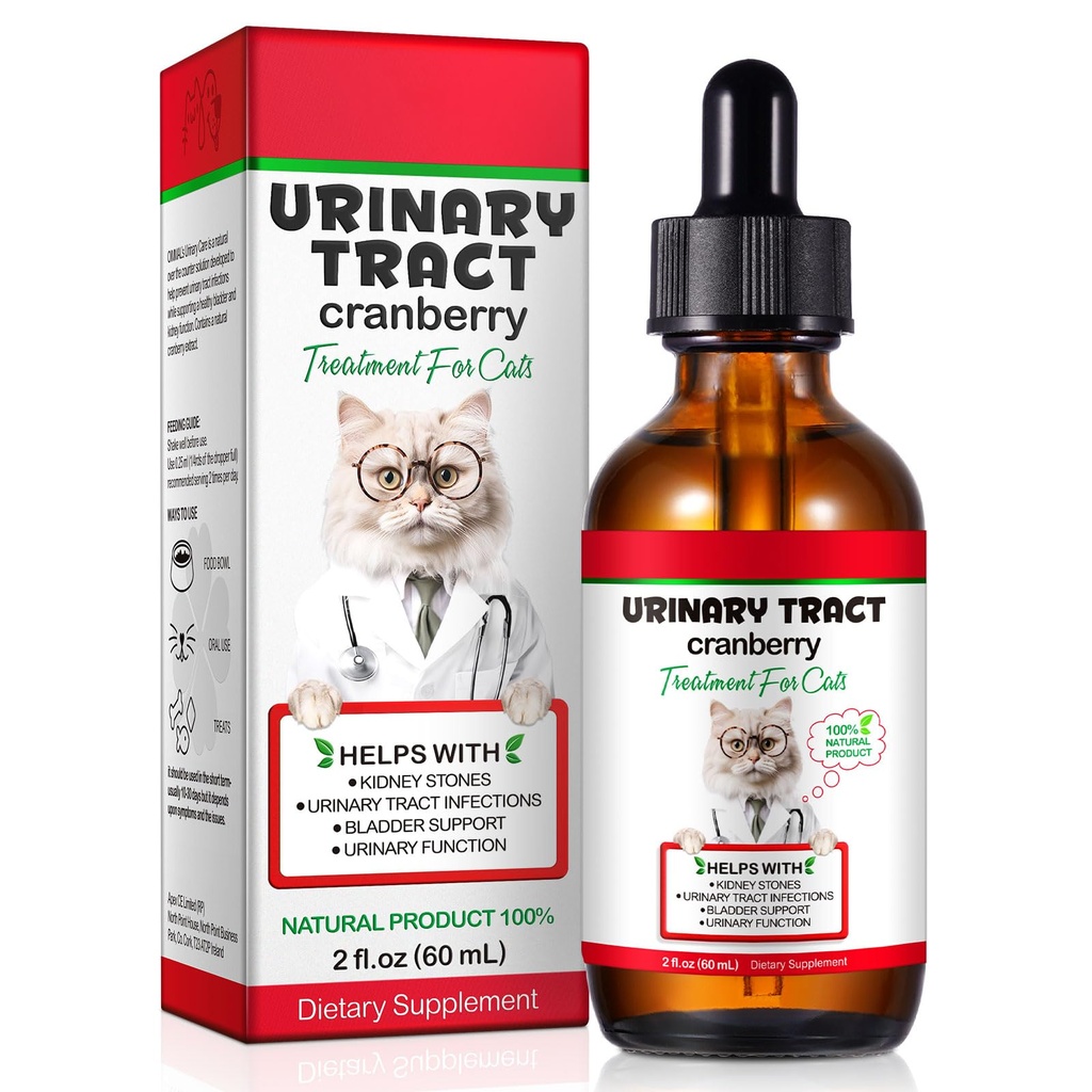 Feline Urinary Tract Health, Cat UTI Remdy, Natural Herbal Supplement 2 fl oz, Dupporting Regular Care for Urinary Health