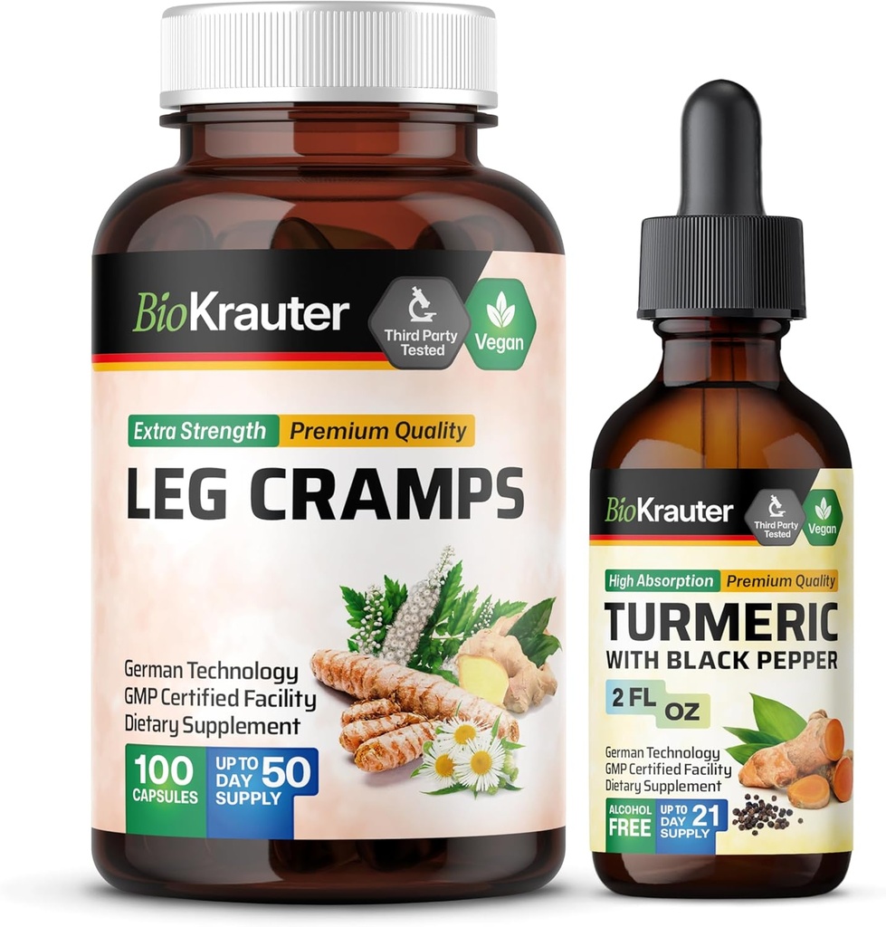 Leg Cramps 100 Capsules & Turmeric Tincture 2 Fl.