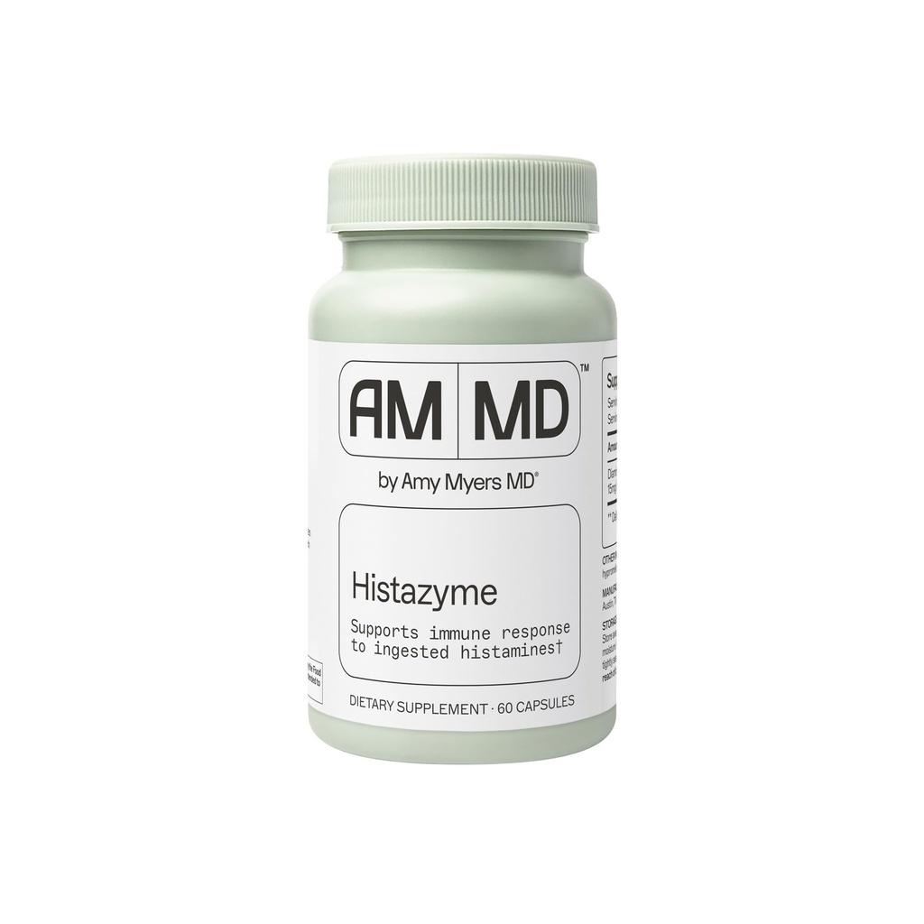 Amy Myers MD Histazyme - Diamine Oxidase Dao Enzyme Suplement Histamine Blocker untuk menyokong makanan sehat, Histamin Makanan Histamin Intoleransi (HI) - 60 Capsules - Botol