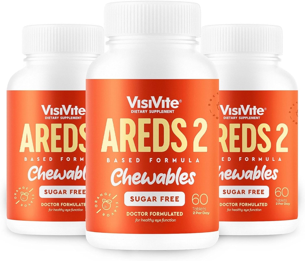 AREDS 2 Sugar-Free Eye Vitamin - Alternative to Lutein Gummies for Eyes - Lutein for Eye Health - Premium Sugar- Free Eye Vitamin - (Cable Tablets) Kemas 3