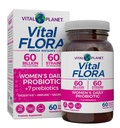Planet Vital - Vital Flora Women Probiotic Harian 60 Milyar CFU, 60 Diverse Strains, 7 Organic Pretiles, Vaginal dan Imune Dukungan, Bloating, Digetical Health Progrees Bagi Perempuan 60 Kapsul