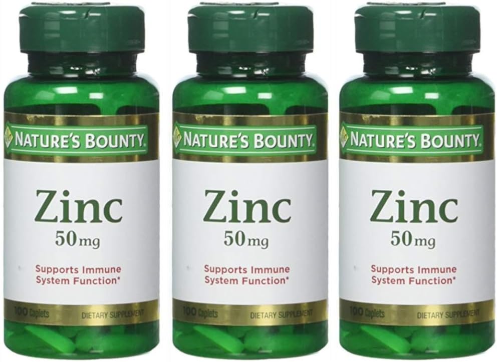 Nature 's Bounty Zinc 50 mg Caplets 100 ea (Paket 3)