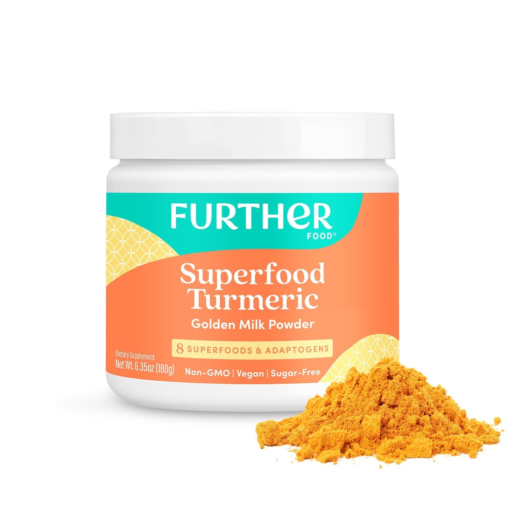 Food Best Turmeric Golden Milk Organic Powder, Cinnamon, Ginger & Black Pepper Maksimum Absorpsi Kesehatan Gat, Sugar- Free, Vegan, Keto (6.35 oz)