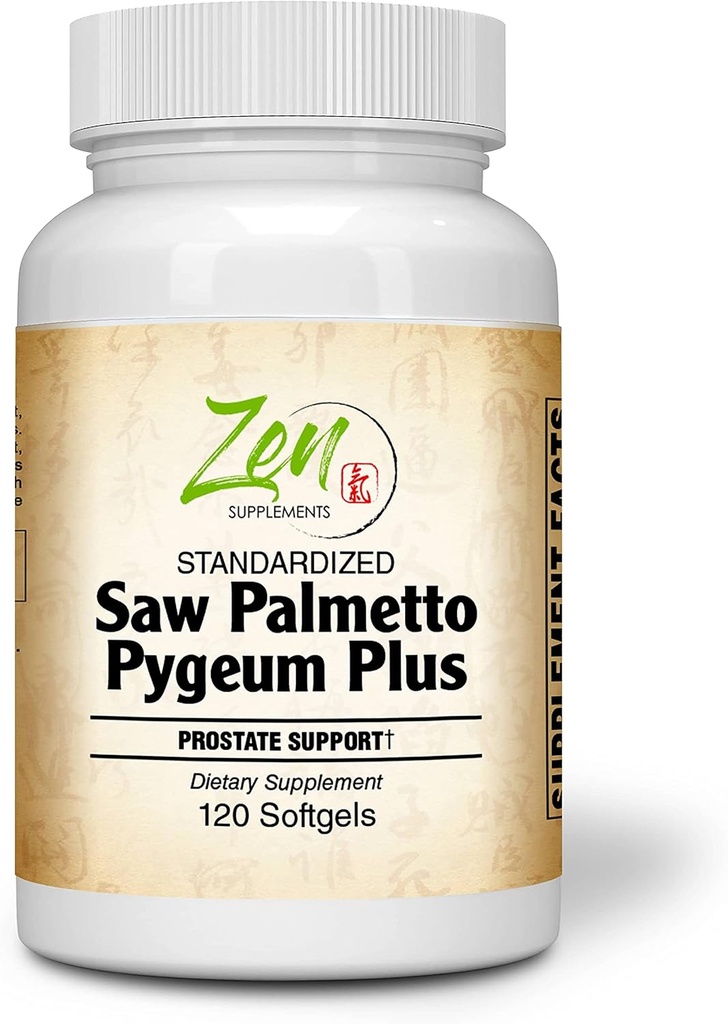 Saw Palmetto & Pygeum Plus - Prostate Supplemen untuk Prostate & Urinary Tract Health termasuk urination frequent, Beta-Sitosterol Support DHT Blocker for Hair Loss Prevention 120- Softgel