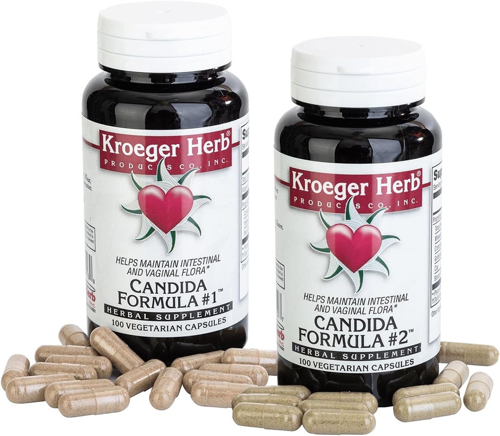 Kroeger Herb Product Candida Formula # 1 dan # 2, Crent Suplemen Perempuan & Pria - Mendukung Levels Normal Yast and Candida