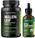 HAVASU NUTRITISI Mullein Leaf Capsules + Nettle Liquid Drops Respiration Health Bundle