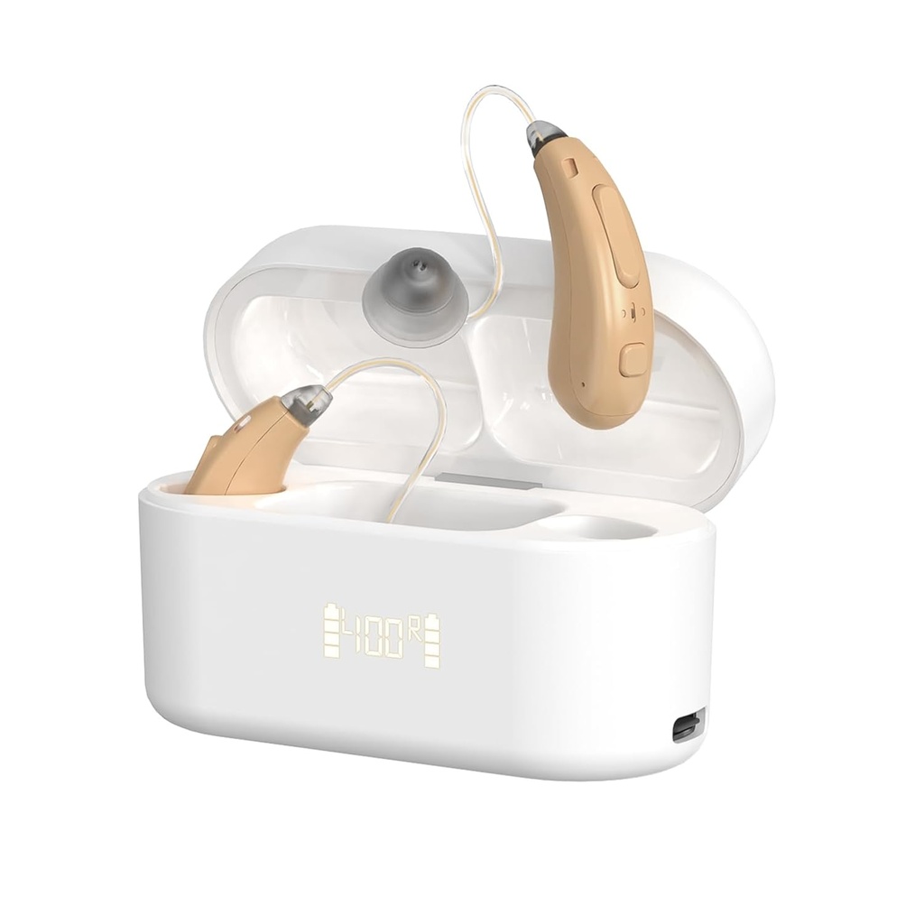 Mendengar Aids untuk Senior, Rechargable 16- Channel OTC Hearing Aid for Dewata Hearing Loss, Hearing Aid with Advance Noise Cancelling, Superior Sound Quality, Auto- On / Off