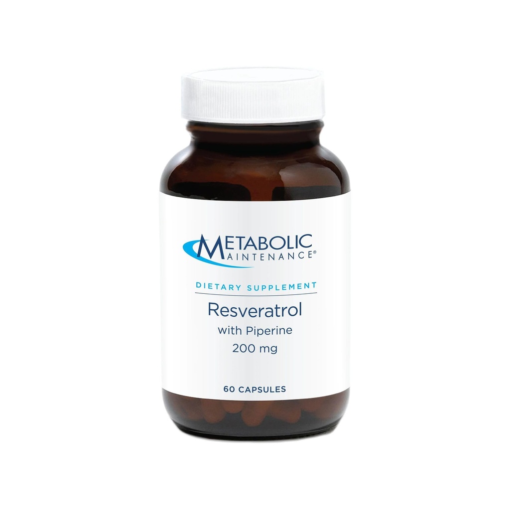Reveratrol Pemeliharaan Metabolik dengan Piperine - Trans Resveratrol Kapsul Antioksidant + Cardigascular Dukungan, Tidak Ada Penjual, 200mg Trans- Resveratrol Per Dose - 60 Capsules