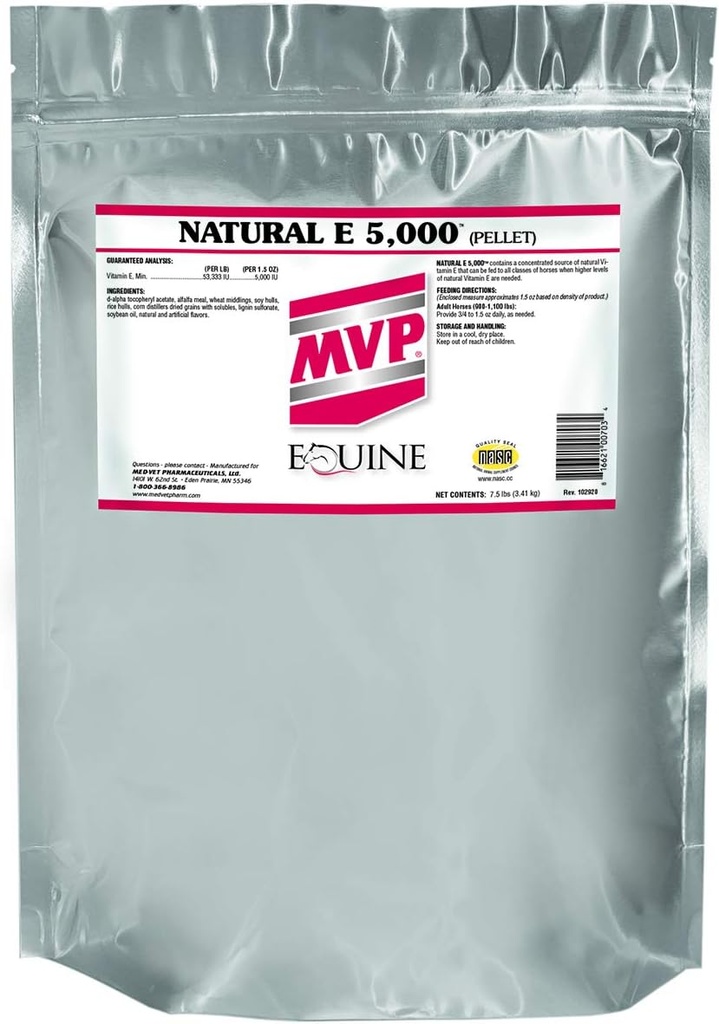 Alami E 5.000 (7.5 lb) Bentuk Natural Vitamin E untuk Bioavabilitas Lebih Baik untuk Kuda