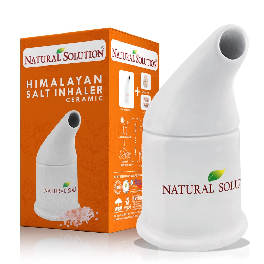Natural Solution Himalaya Salt Inhaler Ceramic with Himalaya Pink Salt - A Simple and Natural Way to Enjoy a Refreshing and Soothing Salt Air Experience