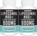 Lipomal NAD + 800 mg dengan Trans- Resveratrol 300 mg, Max Absorpsi, Atual NAD + Tambahan Boosting untuk Penuaan Sehat, Energi Sel, Pemulihan DNA, Umur Panjang - 120 Softgels