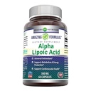 Amazing Formulas Alpha Lipoic Acid 300 mg Capsules Suplement: 124; Non- GMO 124; Gluten Free Acids 124; Dibuat di USA (60 Count)