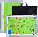 Papan Klip Soccer Soccer Vie Magnetic Cosaching Taktik, Portabel Soccer untuk Coaccer Soccer Dry Erase Whiteboard Strategy Battical Blackboard Coach Board dengan Pemain Markers, Pen dan Eraser