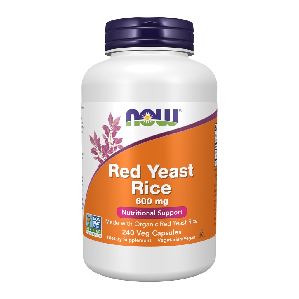 Suplemen SEKARANG, Red Yeast Rice 600 mg, Dibuat dengan organik Rice Yeast Merah, 240 Veg Capsules