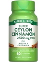 Nature 's Truth Ceylon Cinsules Capsules 124; 2500mg 124g; ditambah Chromium dan Biotin 124; 60 Menghitung 124; Vegan, Non- GMO & Gluten Free Suplemen