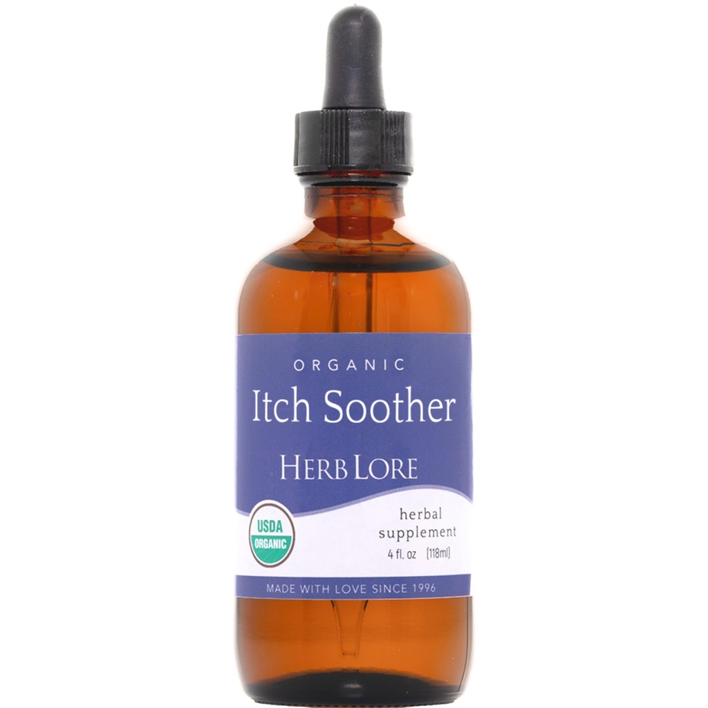 Herb Lore Organic Itch Sother Tincture - Soothes Itchy Pregnancy Skin, Cair Milk Thistle, Dandelion & Yellow Dock Liver Supppplemen (4 fl Oz)