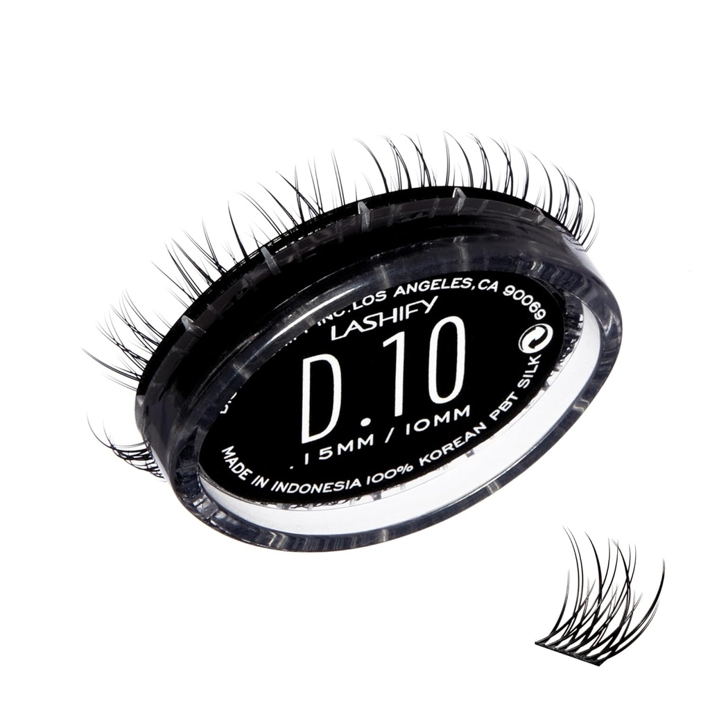 Lashify Drama 10mm Gossamer Extensions Refill, Black, Easy DIY False Lashes for a Natural Look