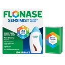 Flonase Sensimest Relief Nasal Spray - Non- Drowsy 24HR Long Lasting Allergy Relief dengan Fine, Scent- Free Mist - 120 Spray Plus Bonus Pack of Tonsses