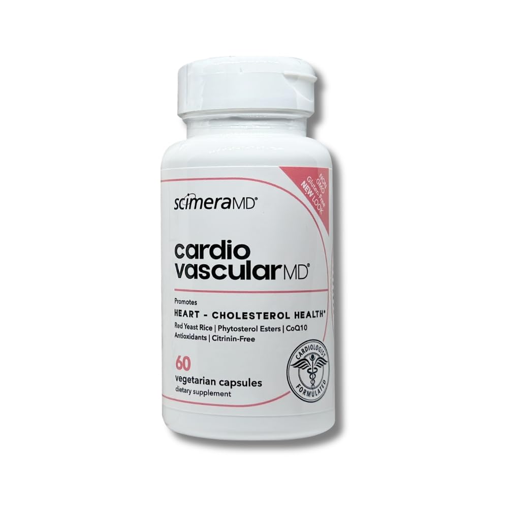 ScemaraMD ® CardiovascularMD Suplemen Rice Yeast Merah dengan Phytosterol Ester dan CoQ10 untuk Kesehatan Jantung dan Dukungan Kolesterol, 60 CT