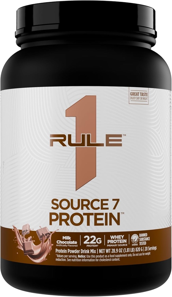 Aturan 1 Protein Sumber 7 Decadent Flavor, Velvety Smooth Texture, 22g Anytime Protein, dan 10g Alami EA Per Serving dari 7 Premium Sumber (1.8 Pounds *, Milk Chocolate)