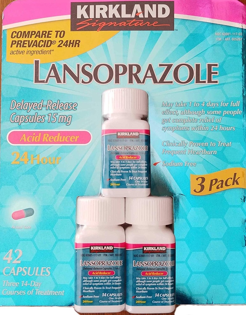 Kirkland Signature Lansoprazole 15 mg.