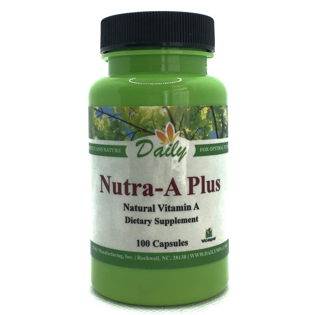 Daily Manufakturing Nutra- Plus ™ (Vitamin A- Palmiate & Beta - Carotene) 100 Vegetarian Capsules