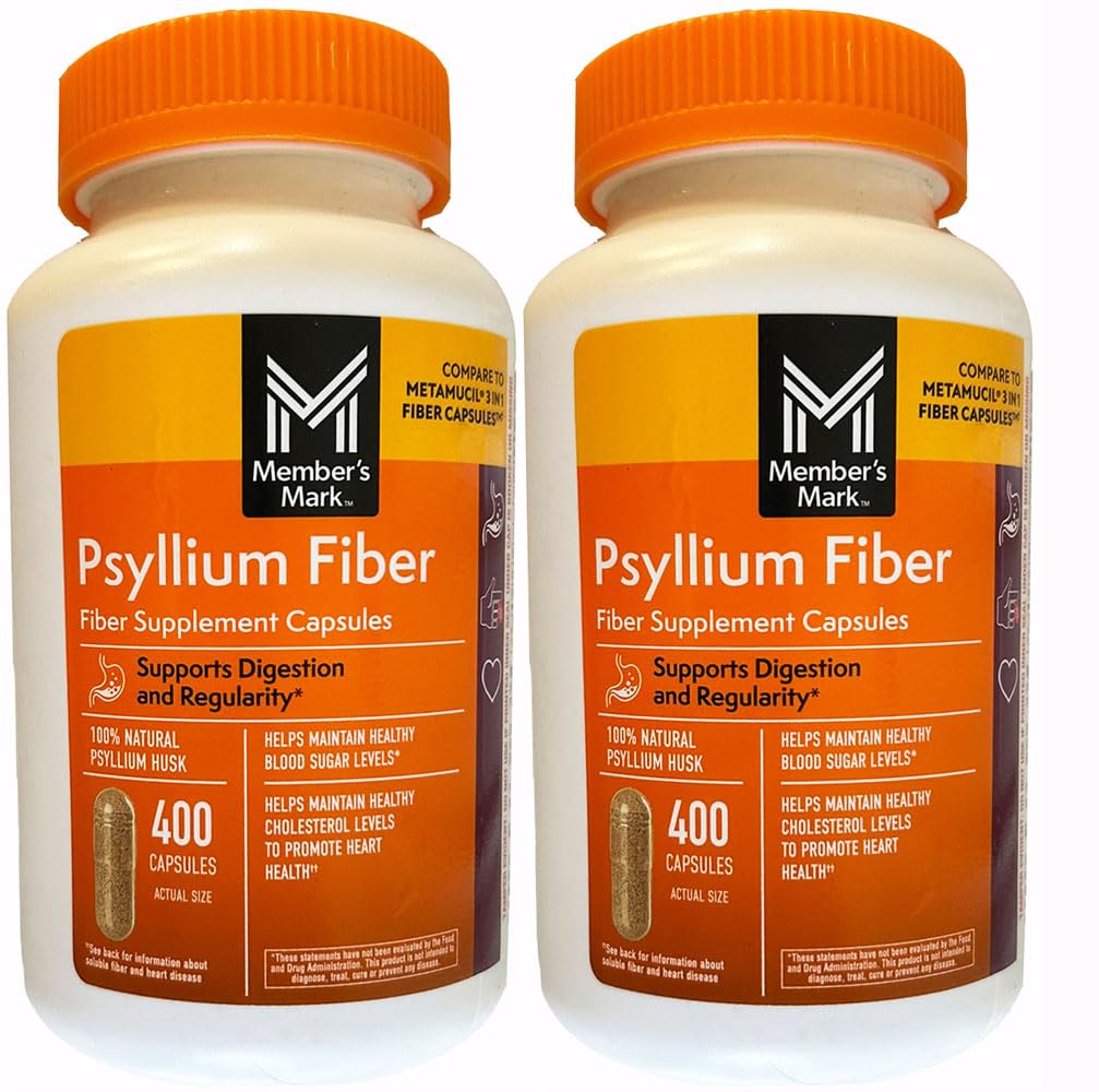 Mark Fiber Kapsul 2Pack (400 Count) Psyllium Husk adalah Tambahan Fiber # 1 Doctor- yang direkomendasikan.