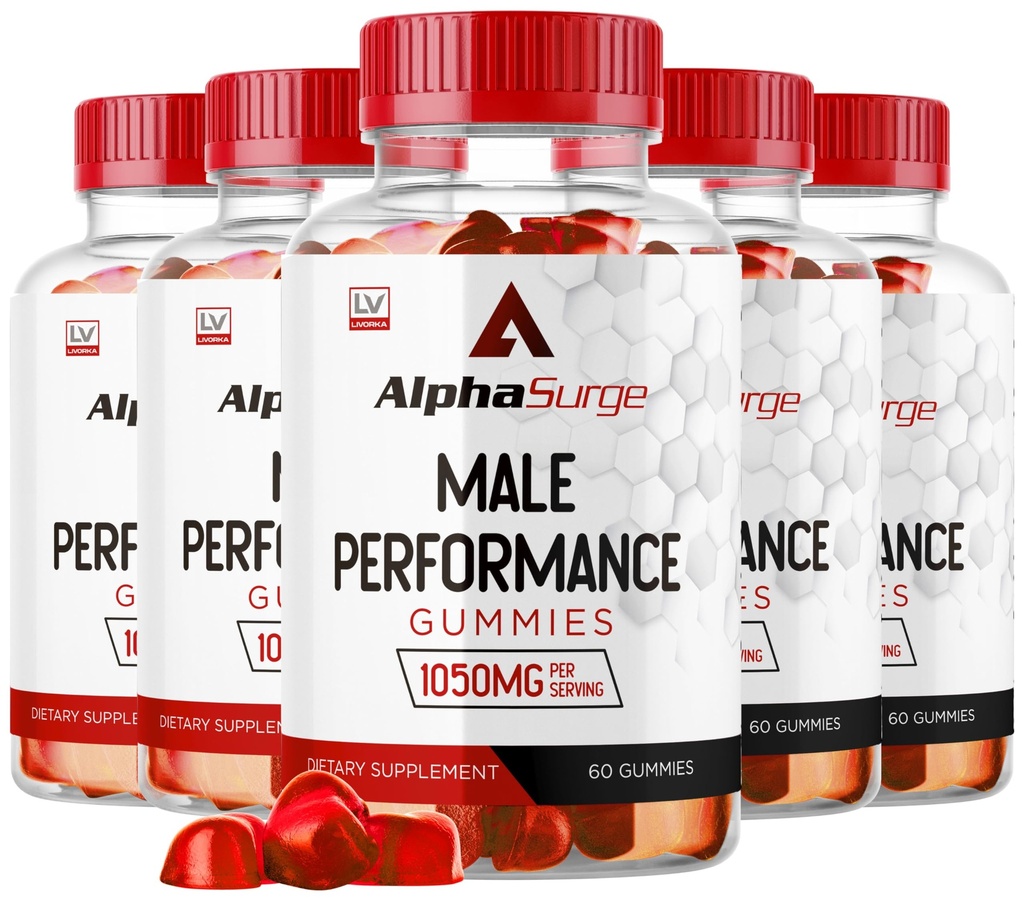 LIVORKA Alpha Surge for Men - Alpha Surge Gummies for Male, Alfa Surge Gummies 1050mg, Alpha Surge XL Gummie, Alfa Surge Gummies, Alpha Sugre Pria, 300 Gummies selama 5 Bulan