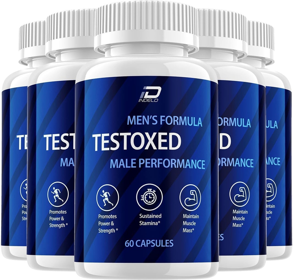 Suplemen Testioxed Capsules, Dukungan Pria Lanjutan Testoxed Moral Energy Performance, Premium Diet Formula (5 Pack - 300 Capsules)