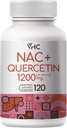 VHC NAC Tambahan, Acetyl L- Carnitine1200mg Plus Quercetin, Optimum Dose (1200mg + 100mg), 2 dalam 1 Dual Action Formula N- Acetyl- Cysteine dengan Quercetin, untuk Respilatory, Liver, Imune, Dibuat di USA