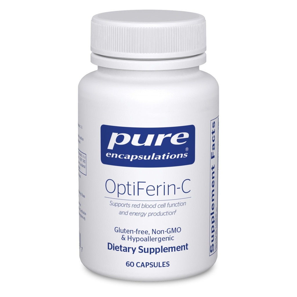 Insulasi murni OptiFerin- C - untuk Red Blood Cells & Energy - Iron Absorpsi Dukungan - Suplemen Energi * - Vitamin C Enriched - Gluten Bebas & Non-GMO - 60 Kapsul