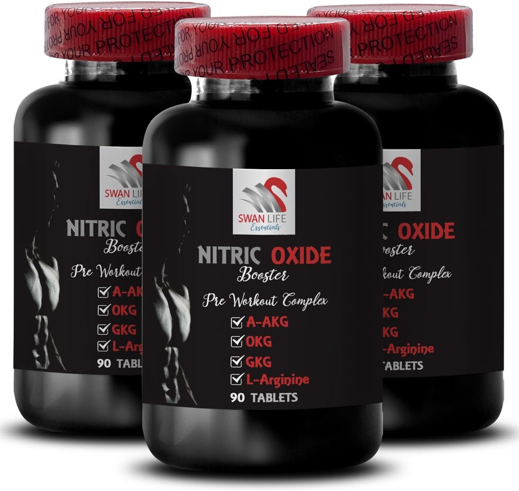 L-citrulline and l-arginine Suplemen - Nitric Oxide Booster - Endurance, Nitric Oxide Flow, Power Training, Fitness Dups, Pre- Gym Boost, Muscle Pump, Fisik Boost 3 Botol 270