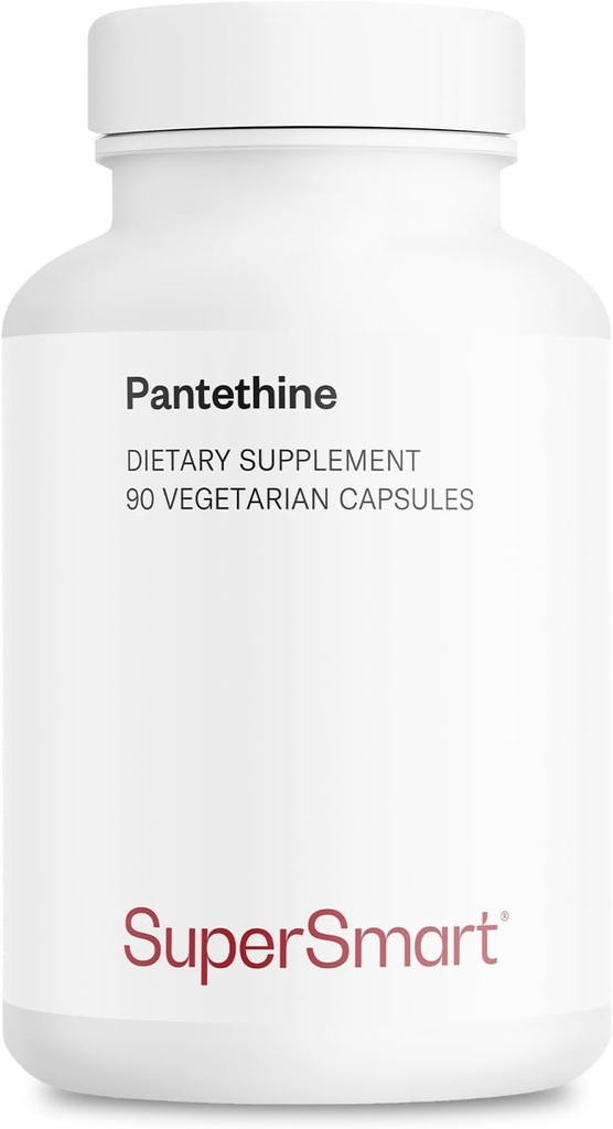 Supersmart - Pantesin Pantethy 600 mg per hari (Panthenic Acid) - Aktif Vitamin B5 Suplemen 124; Non-GMO & Gluten Bebas - 90 Vegetarian Capsules