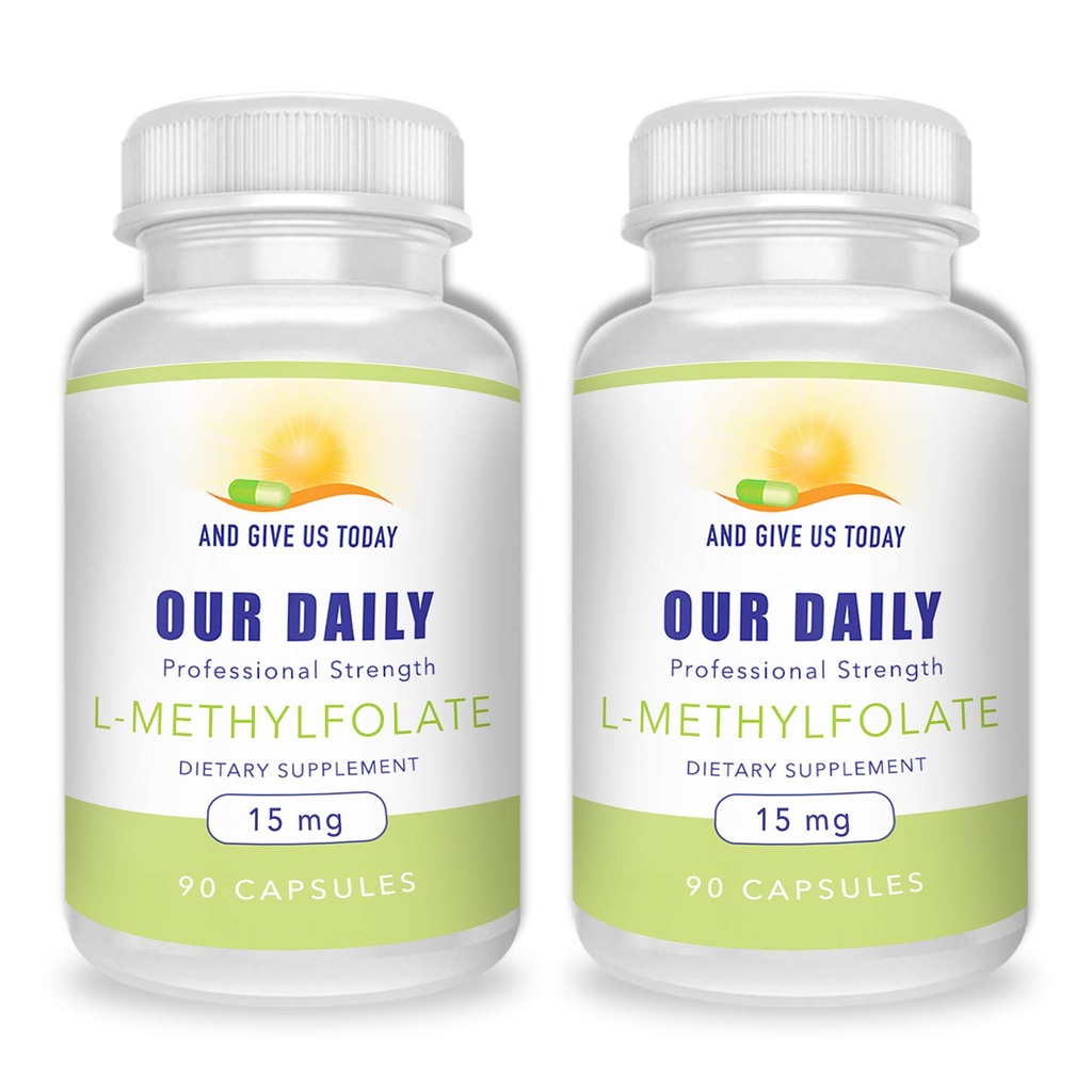 DAN MEMBERIKAN US HARI HARI INI DAN DAILY LEDAKAN 15mg (2 Bottles) - 180 Kapsul - Professional Professional Metil FOLD - 5- MTHF Supplemen - Non GMO, Gluten Free, No Fillers